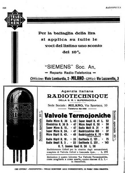 Radiofonia rivista quindicinale di radioelettricità