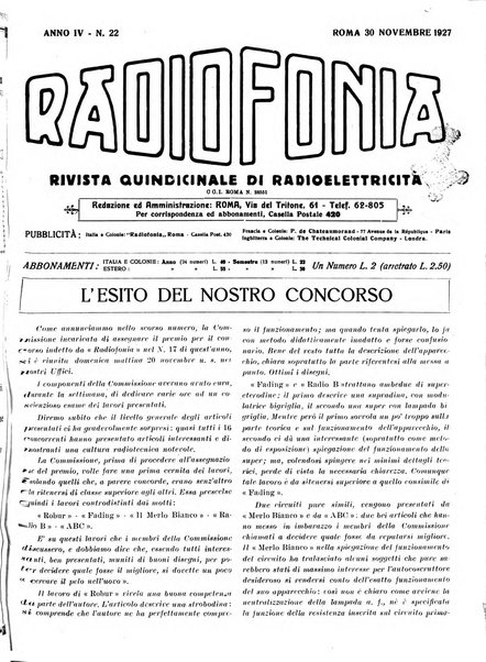 Radiofonia rivista quindicinale di radioelettricità