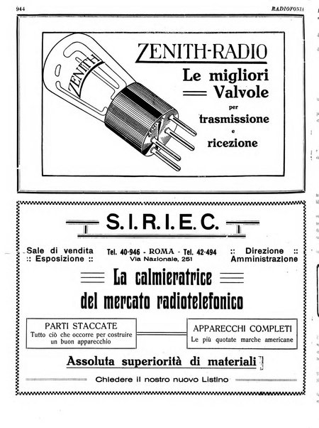 Radiofonia rivista quindicinale di radioelettricità