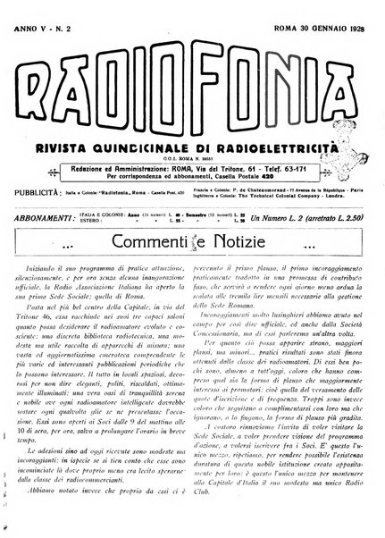 Radiofonia rivista quindicinale di radioelettricità