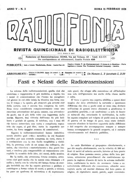 Radiofonia rivista quindicinale di radioelettricità