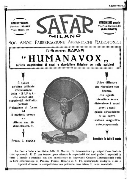 Radiofonia rivista quindicinale di radioelettricità