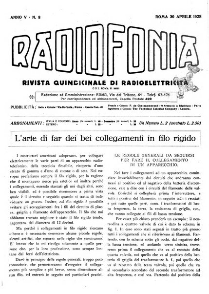 Radiofonia rivista quindicinale di radioelettricità