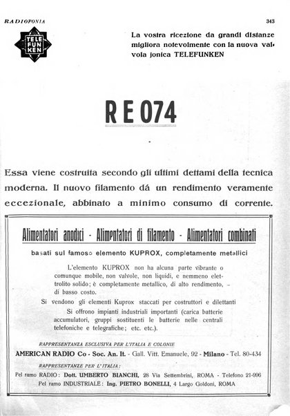 Radiofonia rivista quindicinale di radioelettricità