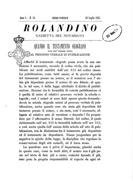 Rolandino gazzetta del notariato