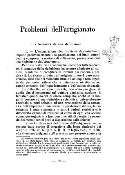 I problemi dell'artigianato