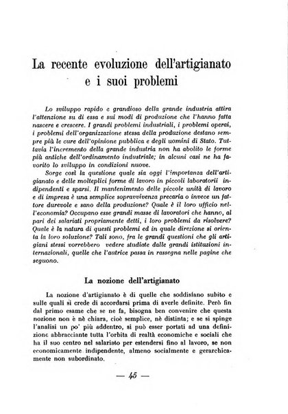 I problemi dell'artigianato