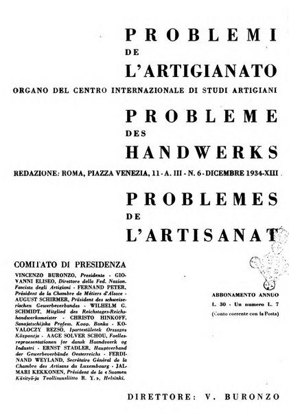 I problemi dell'artigianato