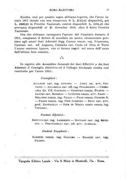Roma marittima bollettino ufficiale del Comitato