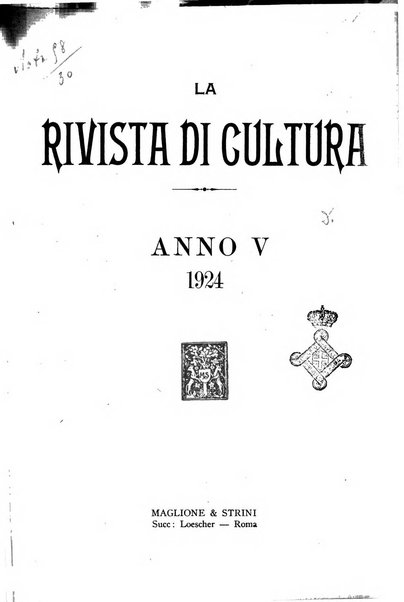 Rivista di cultura organo della Società di cultura nazionale