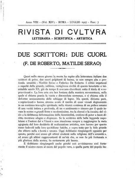 Rivista di cultura organo della Società di cultura nazionale