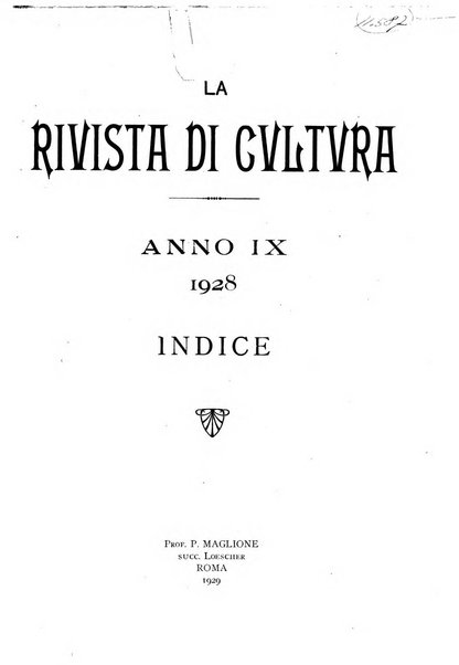 Rivista di cultura organo della Società di cultura nazionale