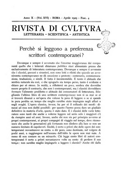 Rivista di cultura organo della Società di cultura nazionale