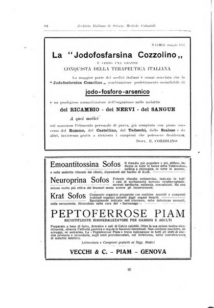 Archivio italiano di scienze mediche coloniali