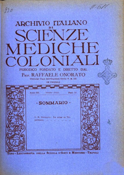 Archivio italiano di scienze mediche coloniali