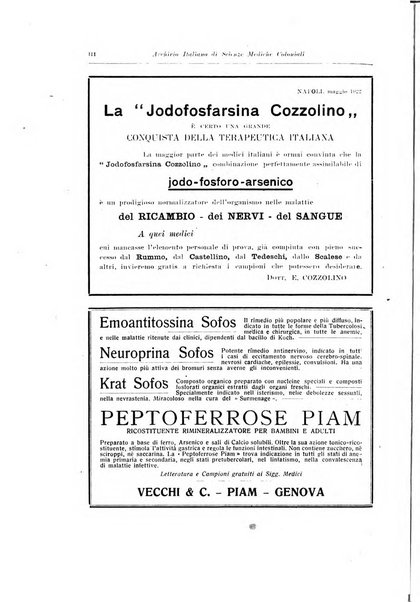 Archivio italiano di scienze mediche coloniali