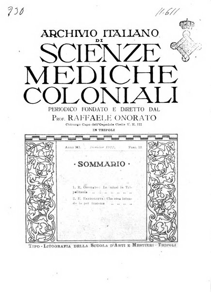 Archivio italiano di scienze mediche coloniali