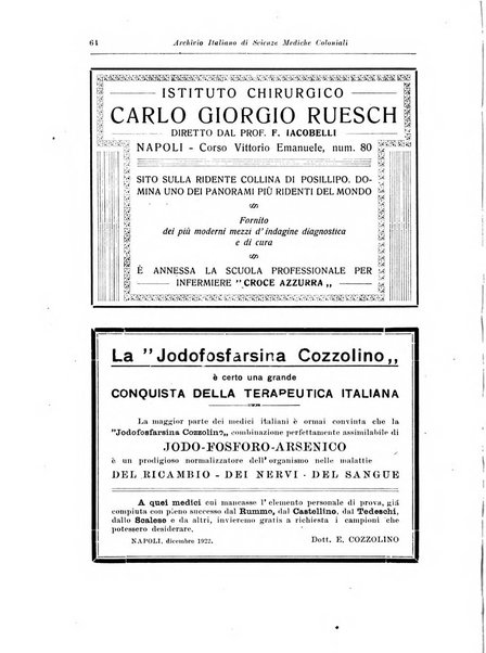 Archivio italiano di scienze mediche coloniali