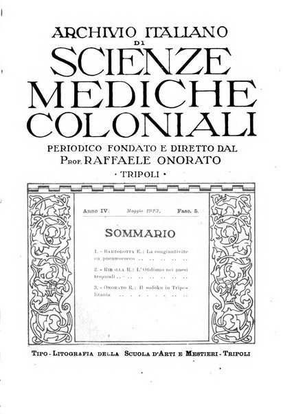 Archivio italiano di scienze mediche coloniali