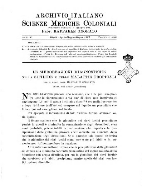 Archivio italiano di scienze mediche coloniali