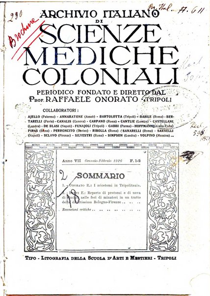 Archivio italiano di scienze mediche coloniali