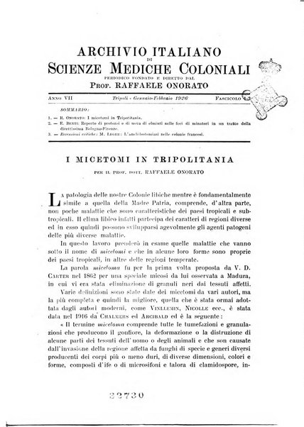 Archivio italiano di scienze mediche coloniali