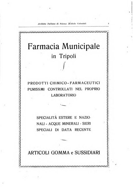 Archivio italiano di scienze mediche coloniali