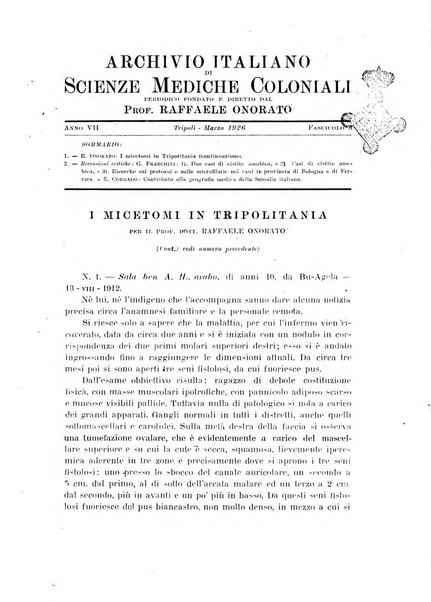 Archivio italiano di scienze mediche coloniali