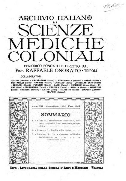 Archivio italiano di scienze mediche coloniali