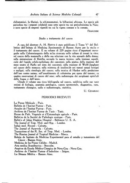 Archivio italiano di scienze mediche coloniali