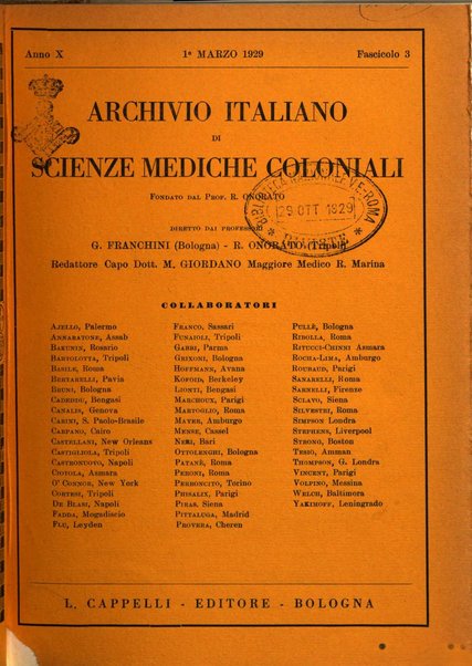 Archivio italiano di scienze mediche coloniali