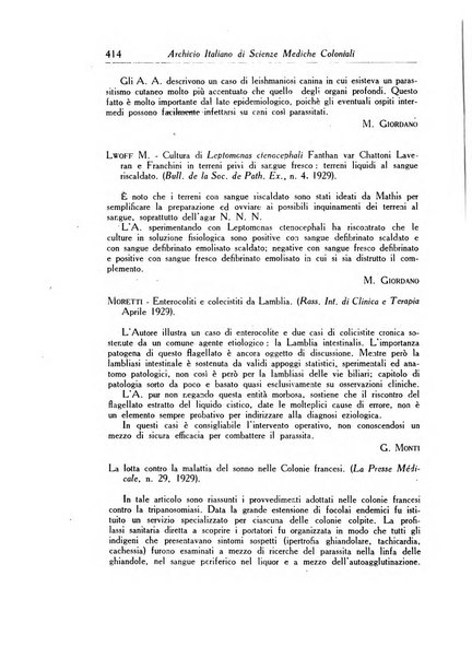 Archivio italiano di scienze mediche coloniali