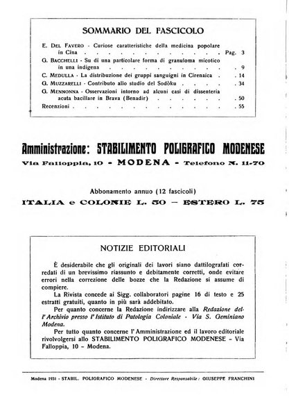 Archivio italiano di scienze mediche coloniali