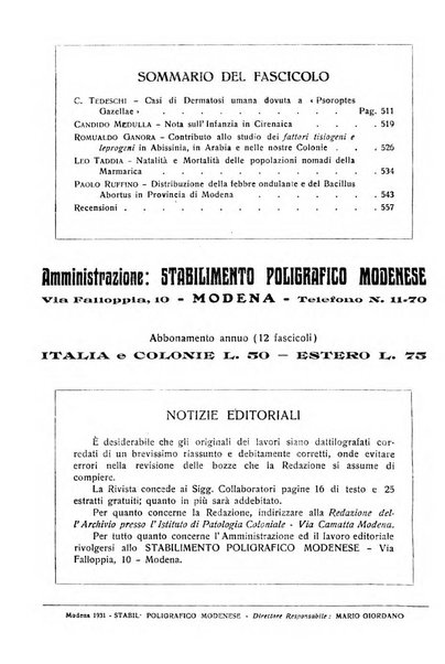 Archivio italiano di scienze mediche coloniali