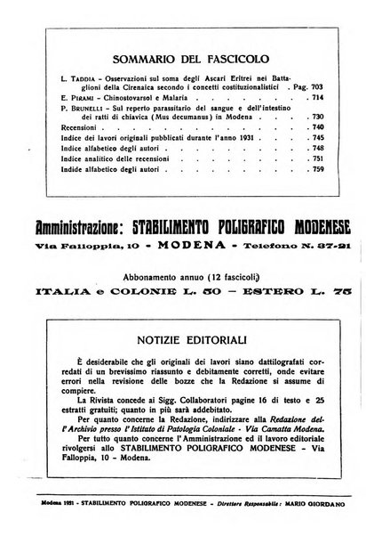 Archivio italiano di scienze mediche coloniali