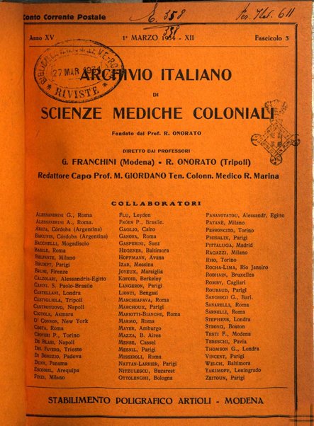 Archivio italiano di scienze mediche coloniali