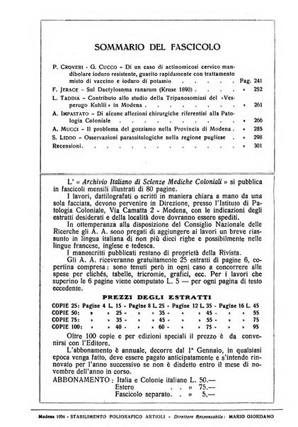 Archivio italiano di scienze mediche coloniali