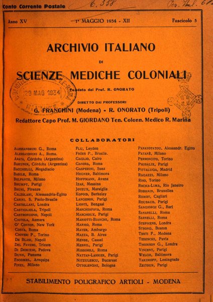 Archivio italiano di scienze mediche coloniali