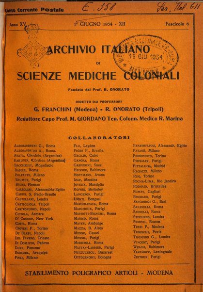 Archivio italiano di scienze mediche coloniali