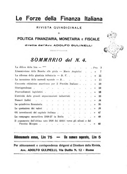 Le forze della finanza italiana rivista di politica finanziaria, monetaria e fiscale