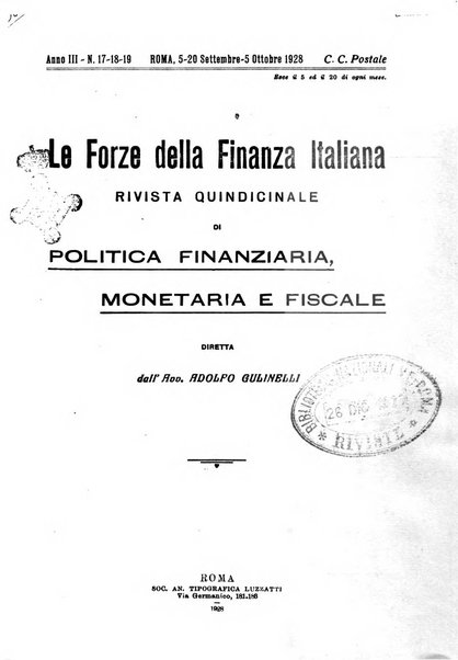 Le forze della finanza italiana rivista di politica finanziaria, monetaria e fiscale