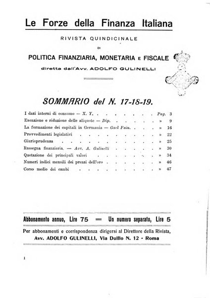 Le forze della finanza italiana rivista di politica finanziaria, monetaria e fiscale