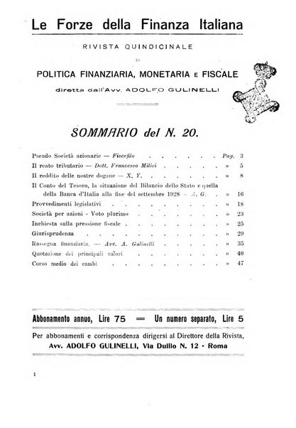 Le forze della finanza italiana rivista di politica finanziaria, monetaria e fiscale