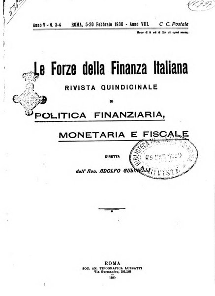 Le forze della finanza italiana rivista di politica finanziaria, monetaria e fiscale