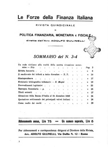 Le forze della finanza italiana rivista di politica finanziaria, monetaria e fiscale