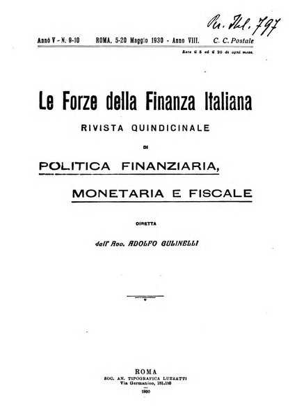 Le forze della finanza italiana rivista di politica finanziaria, monetaria e fiscale