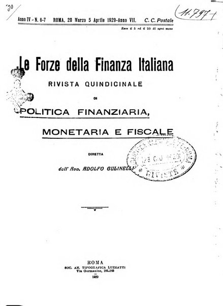 Le forze della finanza italiana rivista di politica finanziaria, monetaria e fiscale
