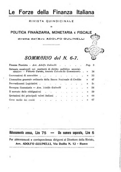 Le forze della finanza italiana rivista di politica finanziaria, monetaria e fiscale