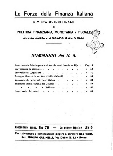 Le forze della finanza italiana rivista di politica finanziaria, monetaria e fiscale