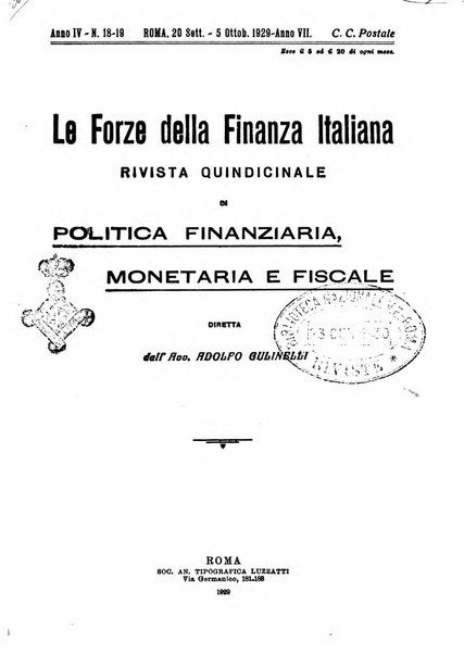 Le forze della finanza italiana rivista di politica finanziaria, monetaria e fiscale